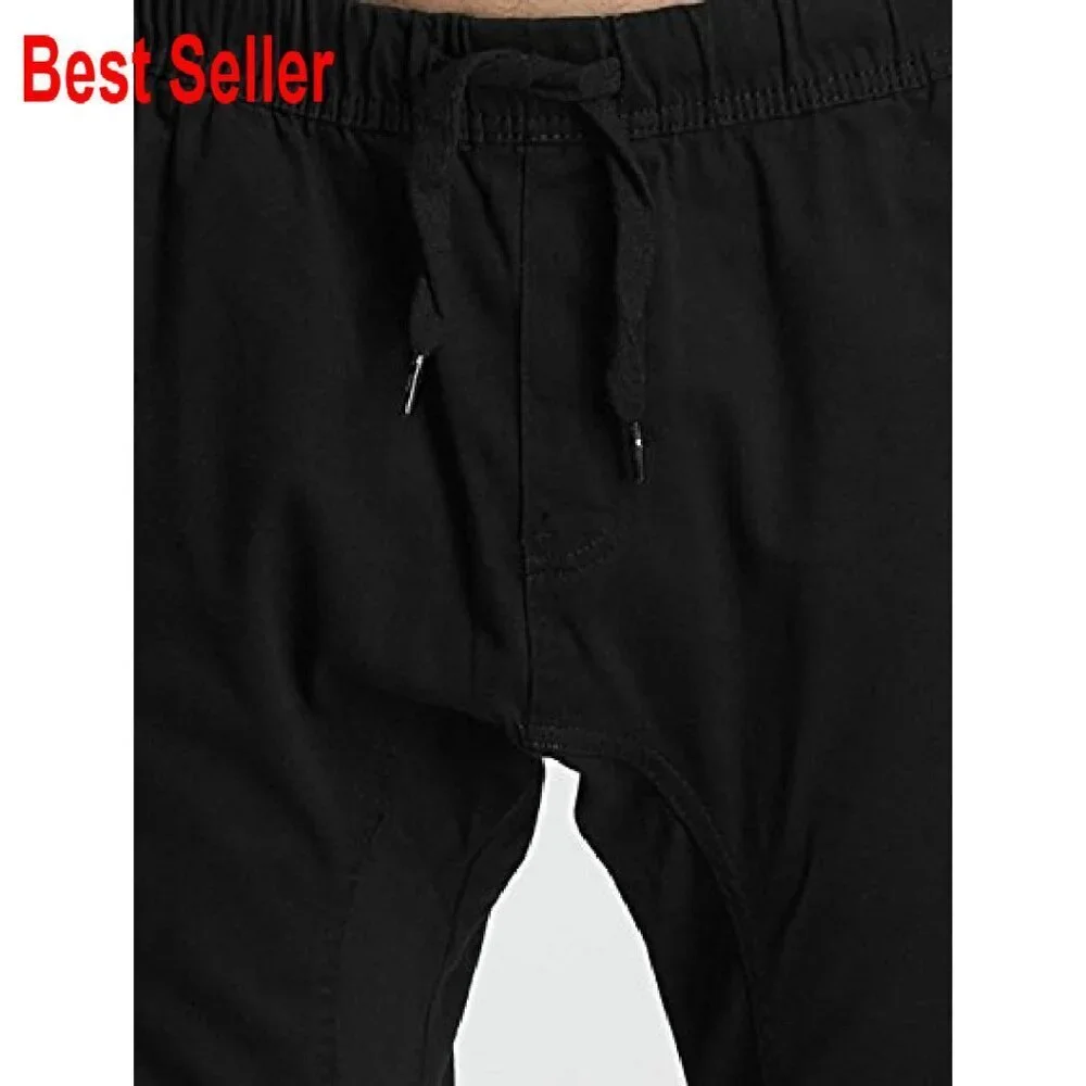Classic Twill Jogger Pants Comfortable Stretch Fabric Straight Leg Casual